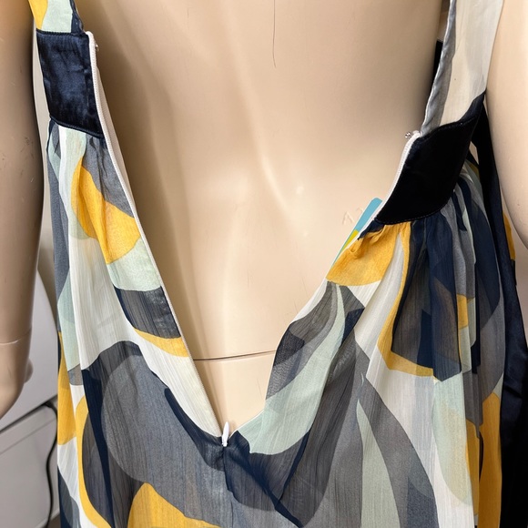 Y2K Dress Sleeveless V Neck Geometric Print Empire Waist Size Small - Picture 5 of 11